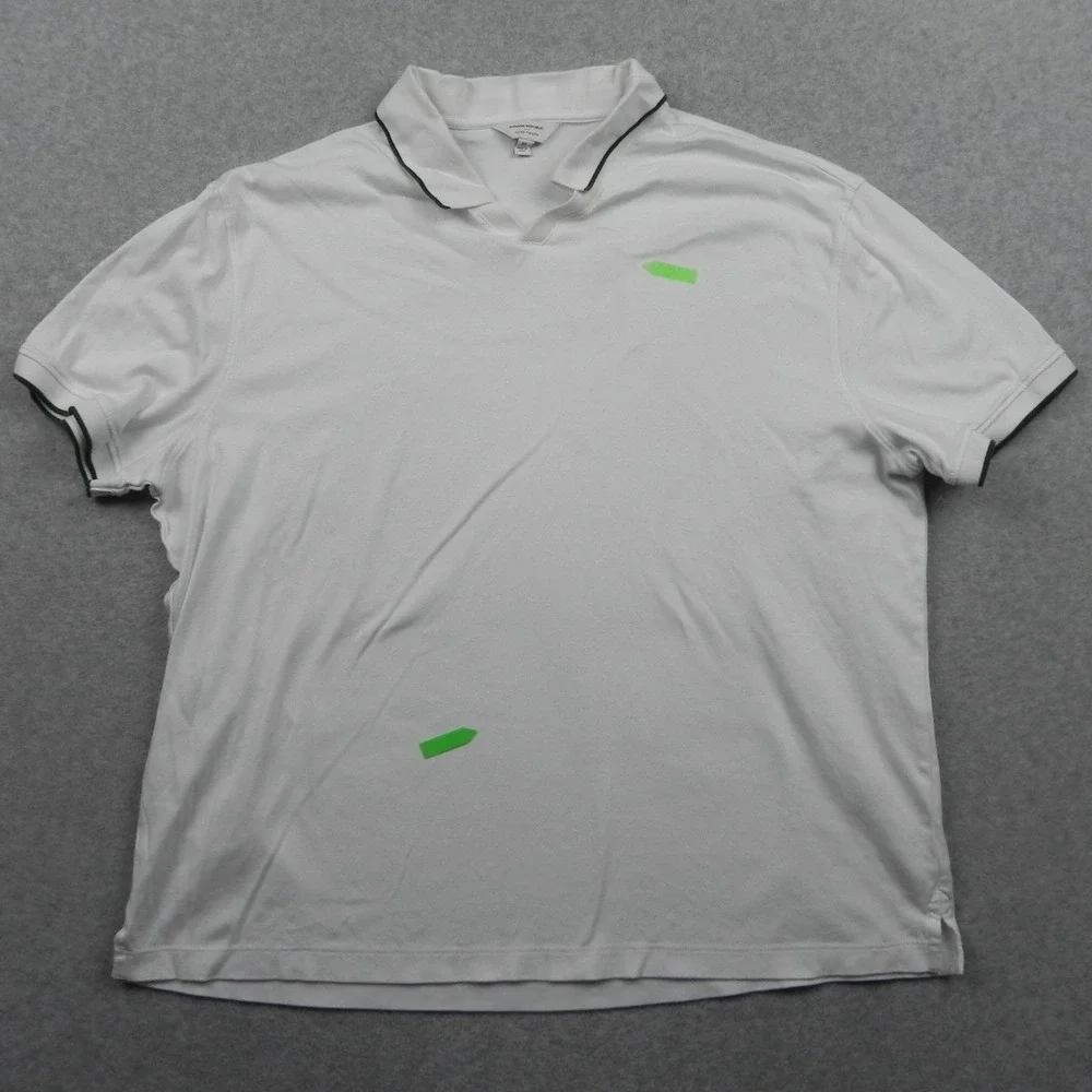 Banana Republic Polo Shirt Mens XL Luxe Touch Casual Cotton White Short Sleeve
